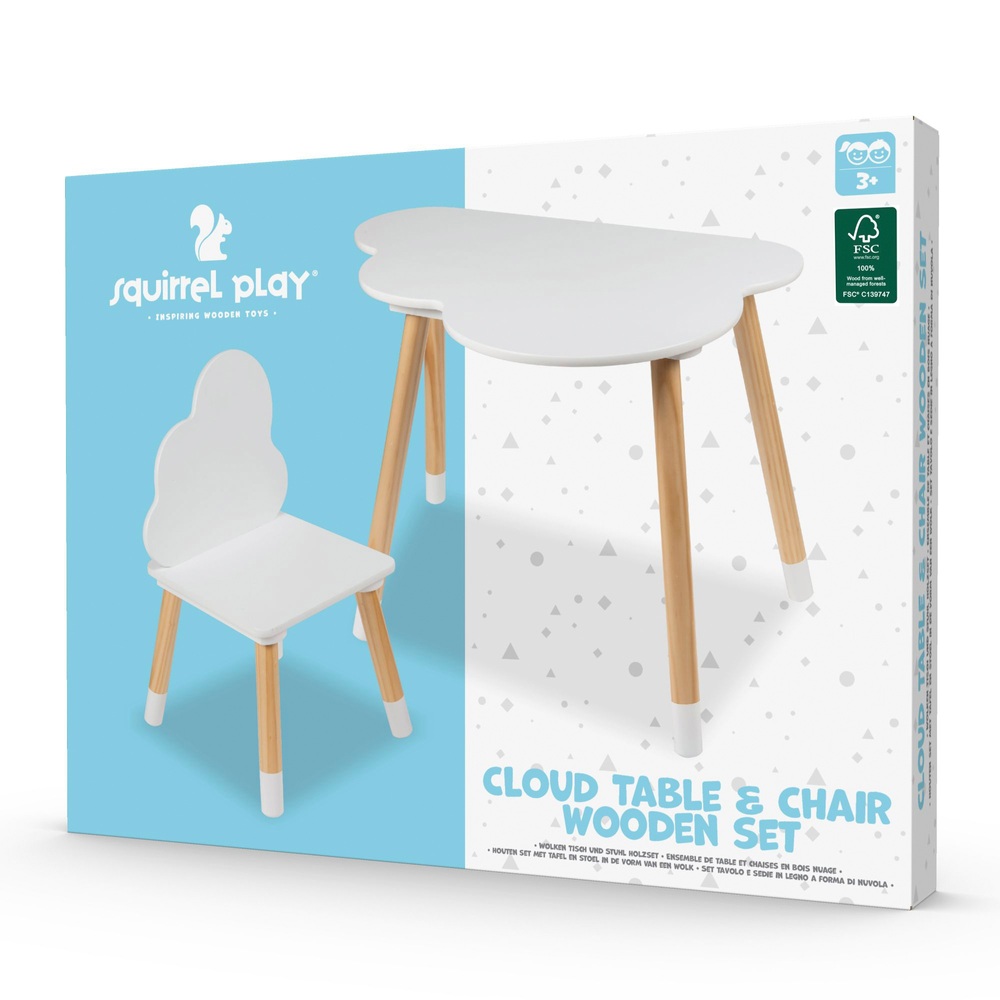 Squirrel Play Wooden Cloud Table and Chair Set | Smyths Toys UK