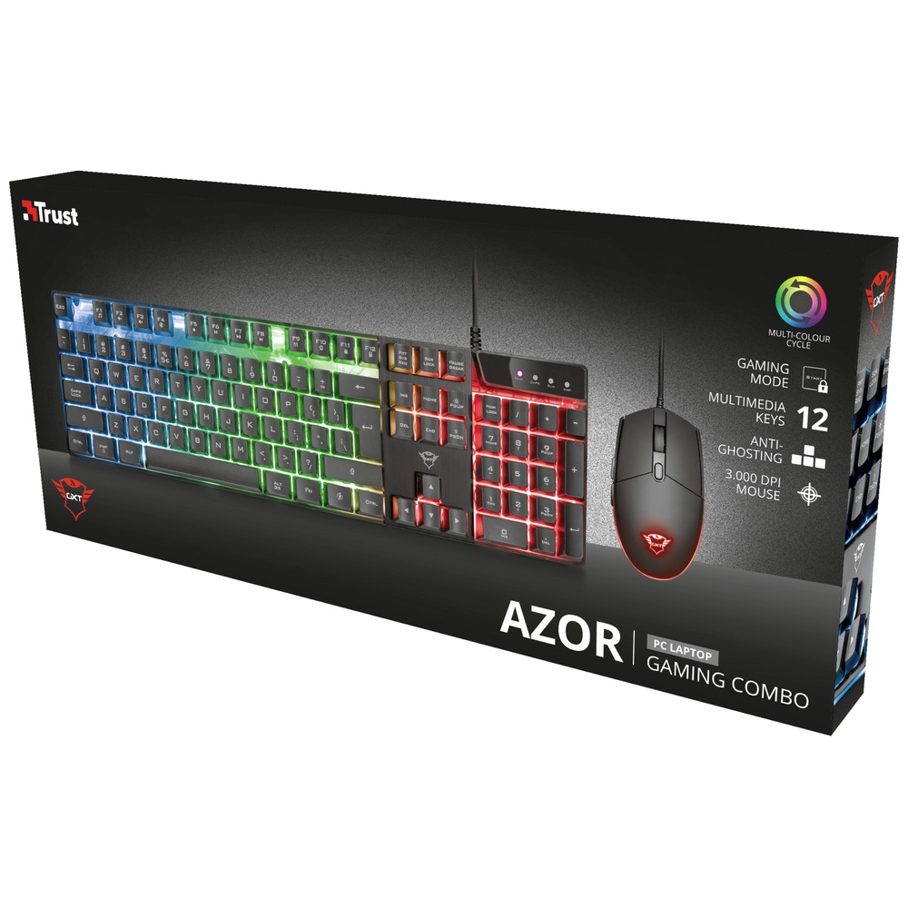 Trust GXT 838 Azor Gaming Bundle Keyboard and Mouse Smyths Toys UK
