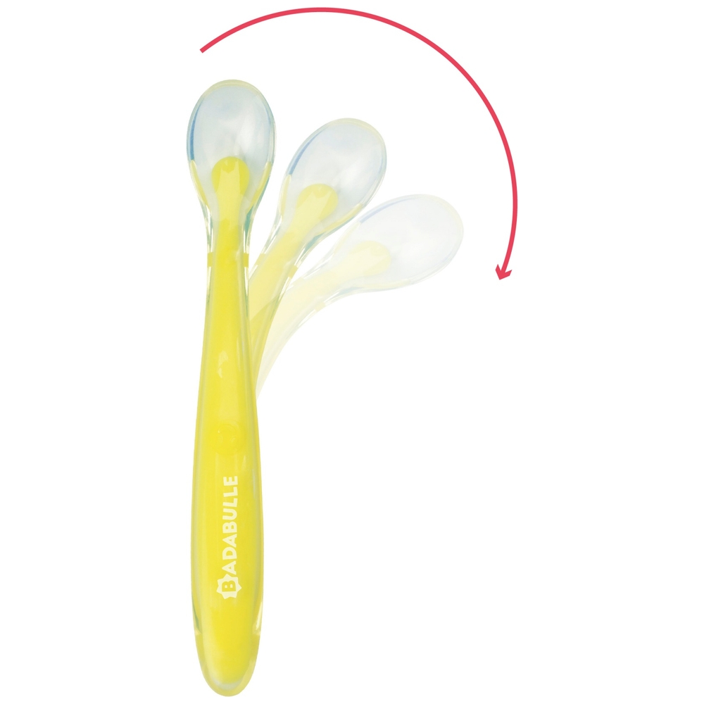 SENSBABY Set 2 Cuillères Bébé 1er Âge Silicone Souple – Apprentissage Diversification BLW | Sans BPA Dès 6 Mois