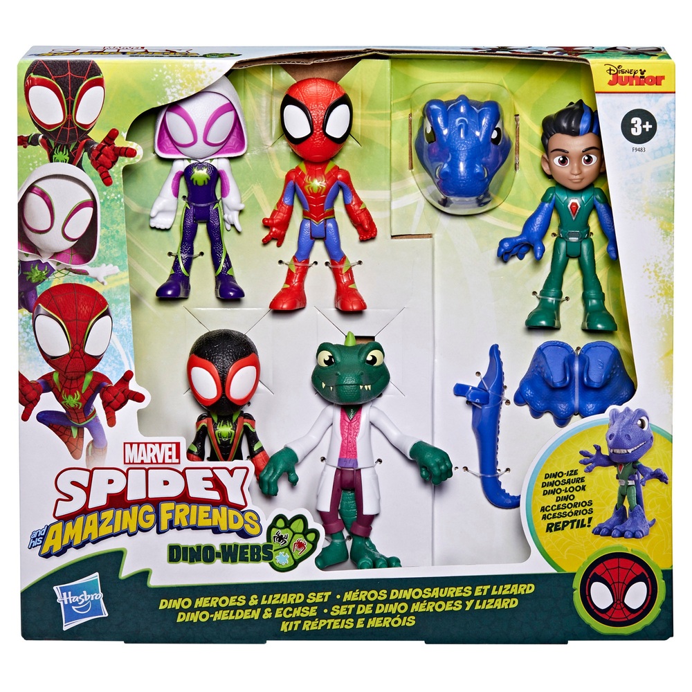 Marvel Spidey and His Amazing Friends Dino-Webs, Dino Heroes & Lizard ...