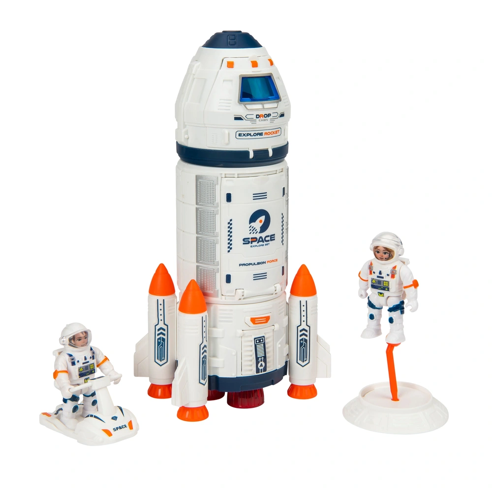 Space Rocket Shuttle Toy Set, Spacecraft Airplane Toys For Kids With Lights & Sound & Astronaut Figures,Spaceship Toys Gift For Boys 3-5-8