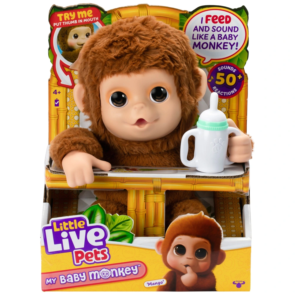 Little Live Pets My Baby Monkey Mango Plush Toy Smyths Toys UK