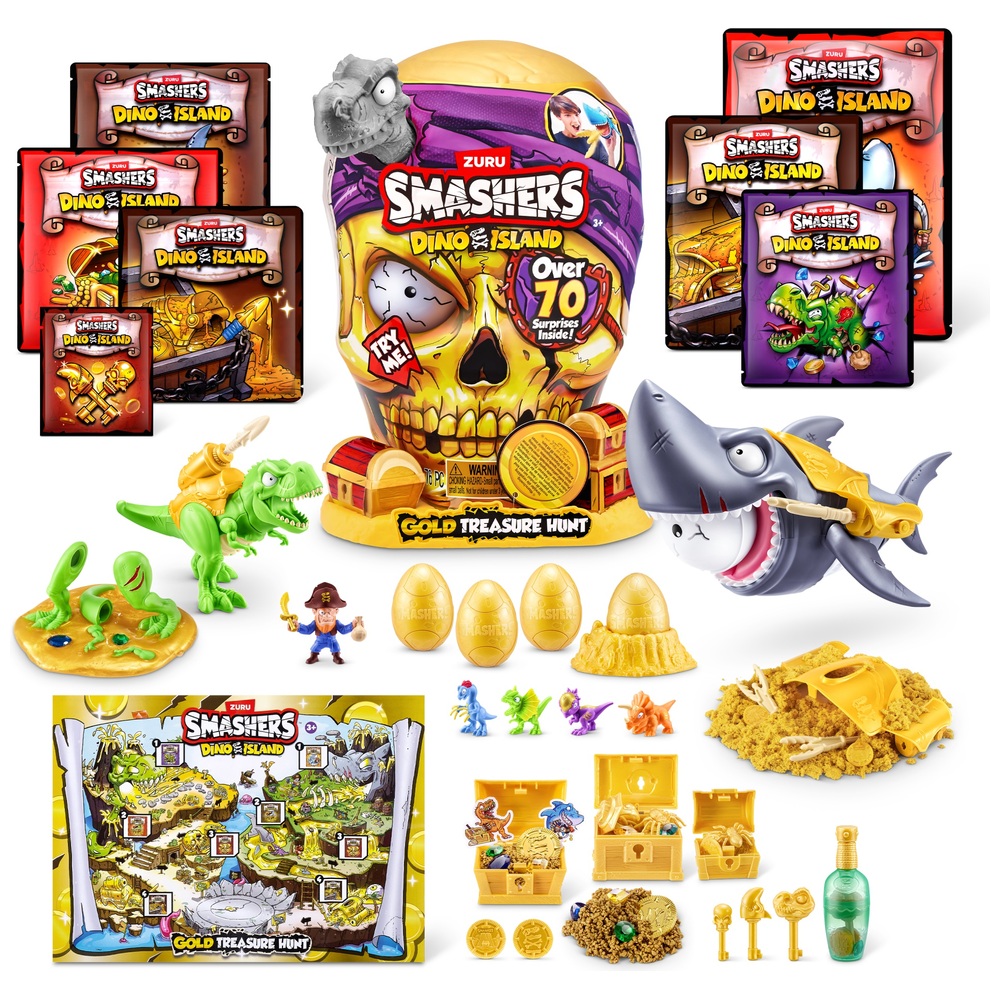 Smashers Dino Island Gold Treasure Hunt Set Assortment by ZURU | Smyths ...