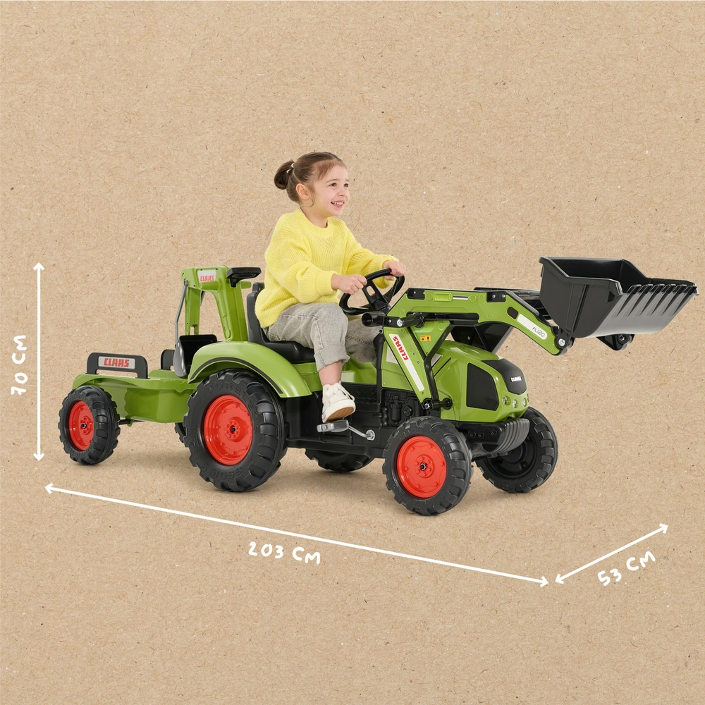 CLAAS Backhoe Ride On with Excavator and Trailer Smyths Toys UK