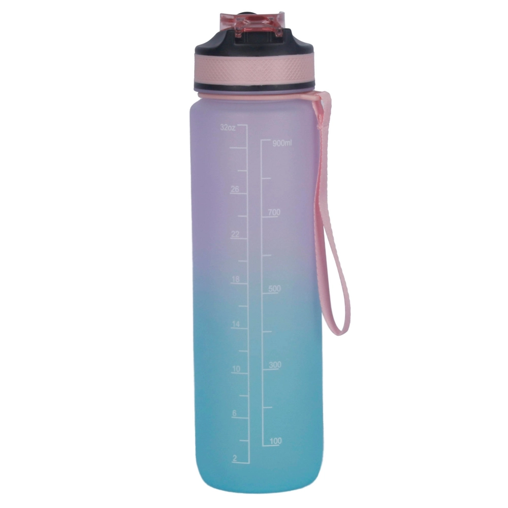 Trinkflasche mit Markierungen 1.000 ml rosa/türkis