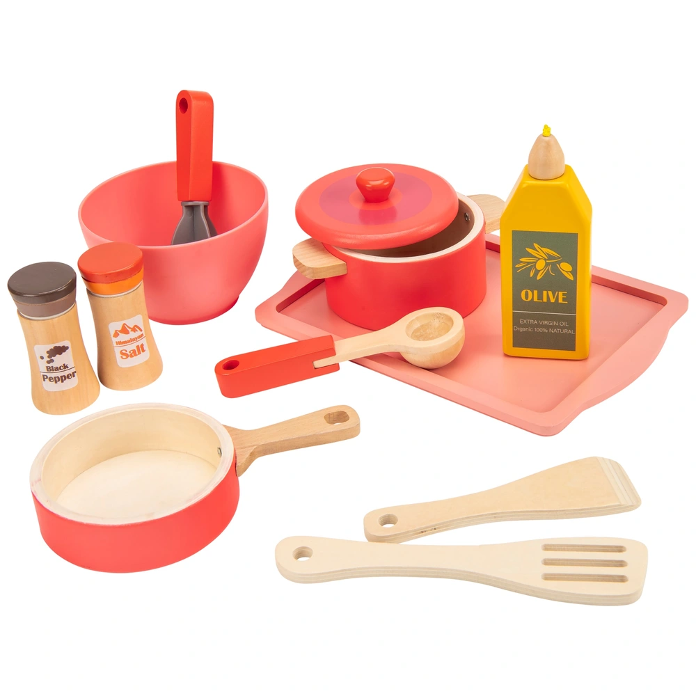 Kitchen Corner Kinderküche Zubehör Kochgeschirr aus Holz