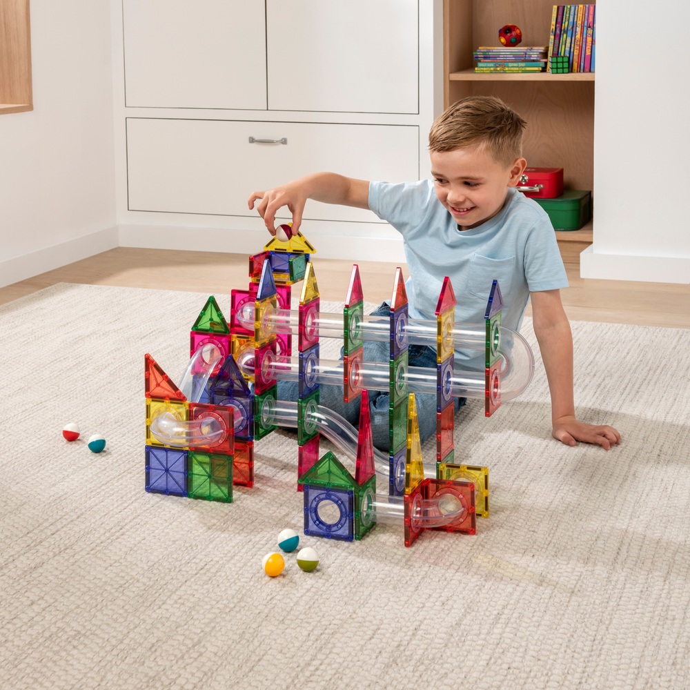 Magnetic Tiles Marble Run 125 Piece Set | Smyths Toys Ireland