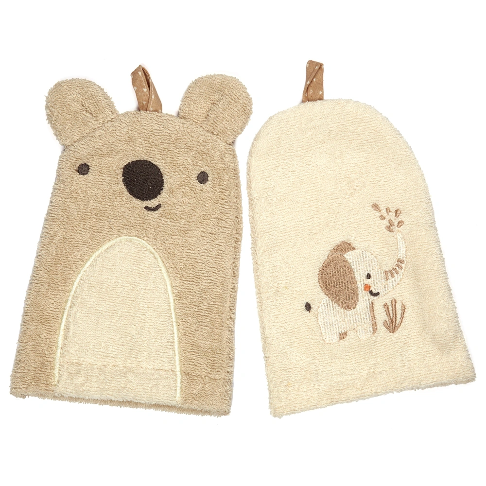 2er Pack Baby Waschhandschuhe – 100% Baumwolle, Weich & Hautfreundlich