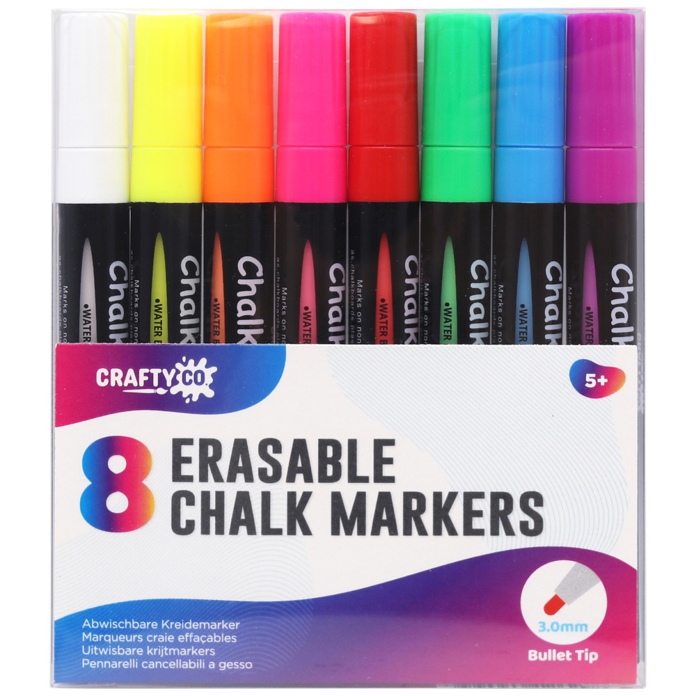 Crafty Co. Erasable Chalk Markers 8 Pack 