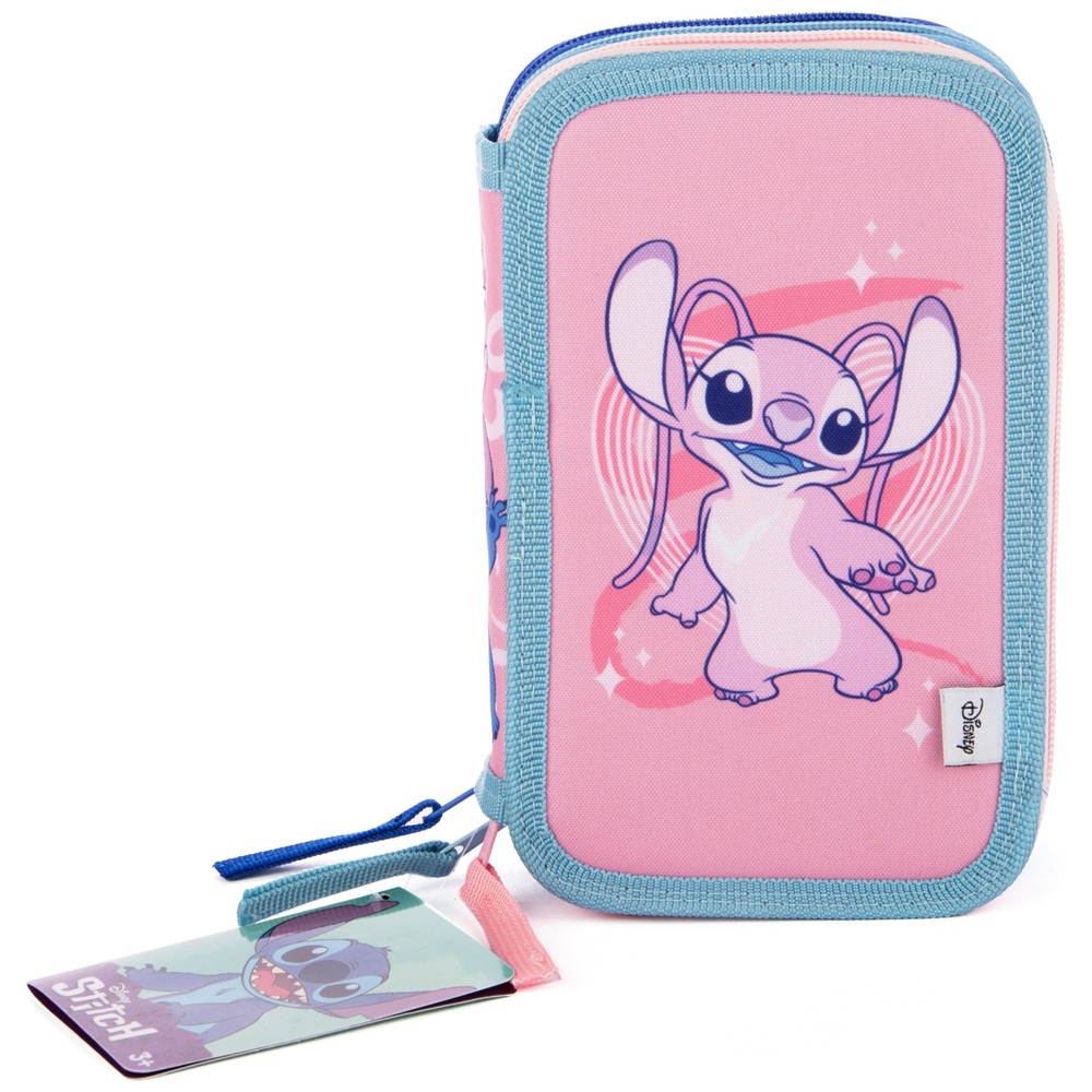 Disney Stitch and Angel Triple Layered Pencil Case | Smyths Toys UK