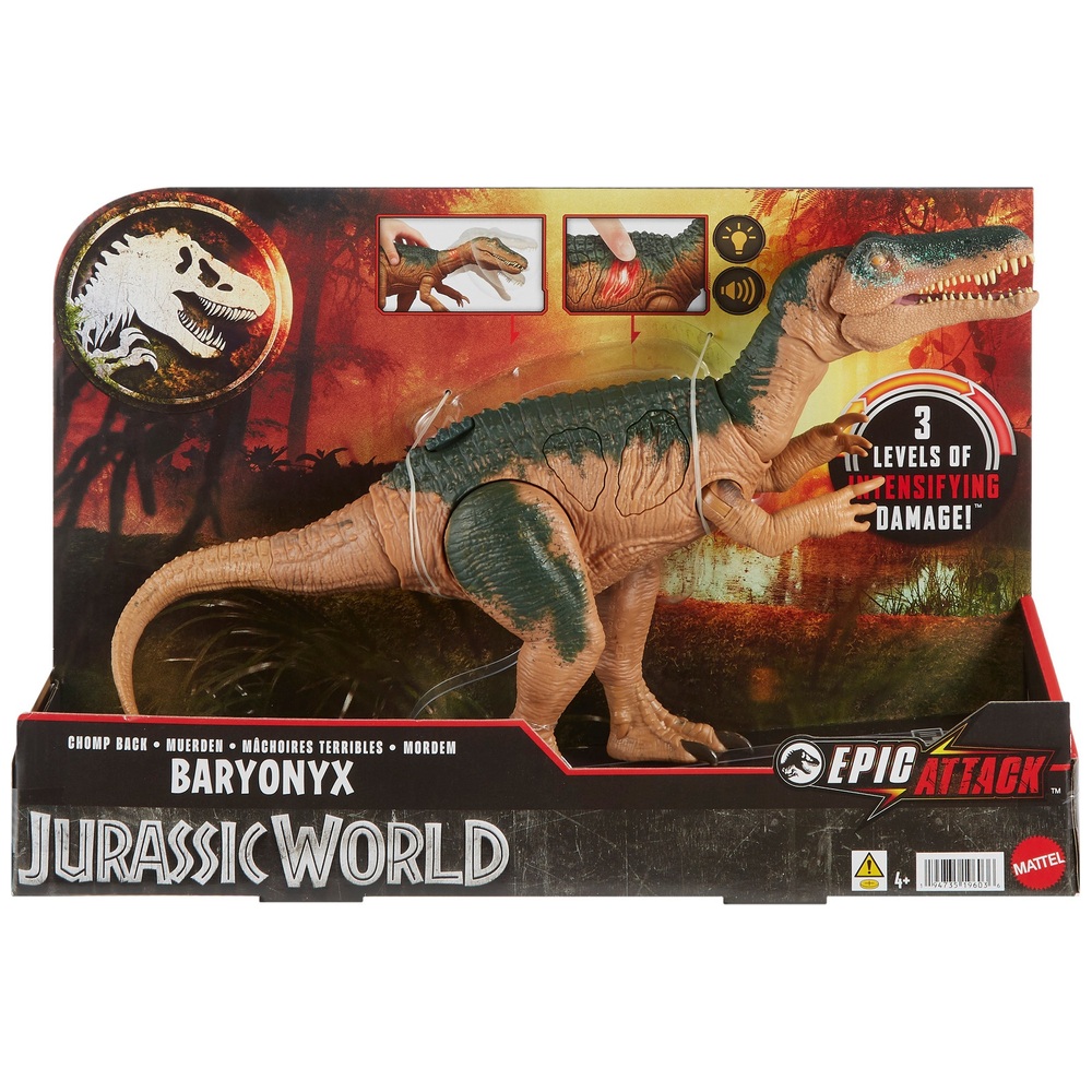 Jurassic World Dinosaur Action Figure Epic Attack Chomp Back Baryonyx ...