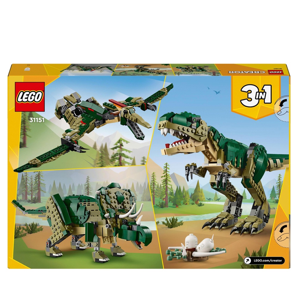 LEGO Creator 31151 3-in-1 T. Rex Dinosaur Figure Set | Smyths Toys UK