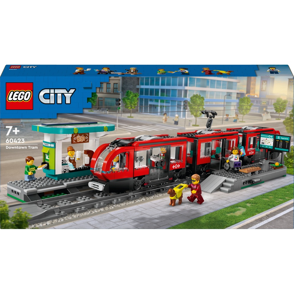 LEGO City 60423 Trains Downtown Streetcar and Station Set | Smyths Toys UK