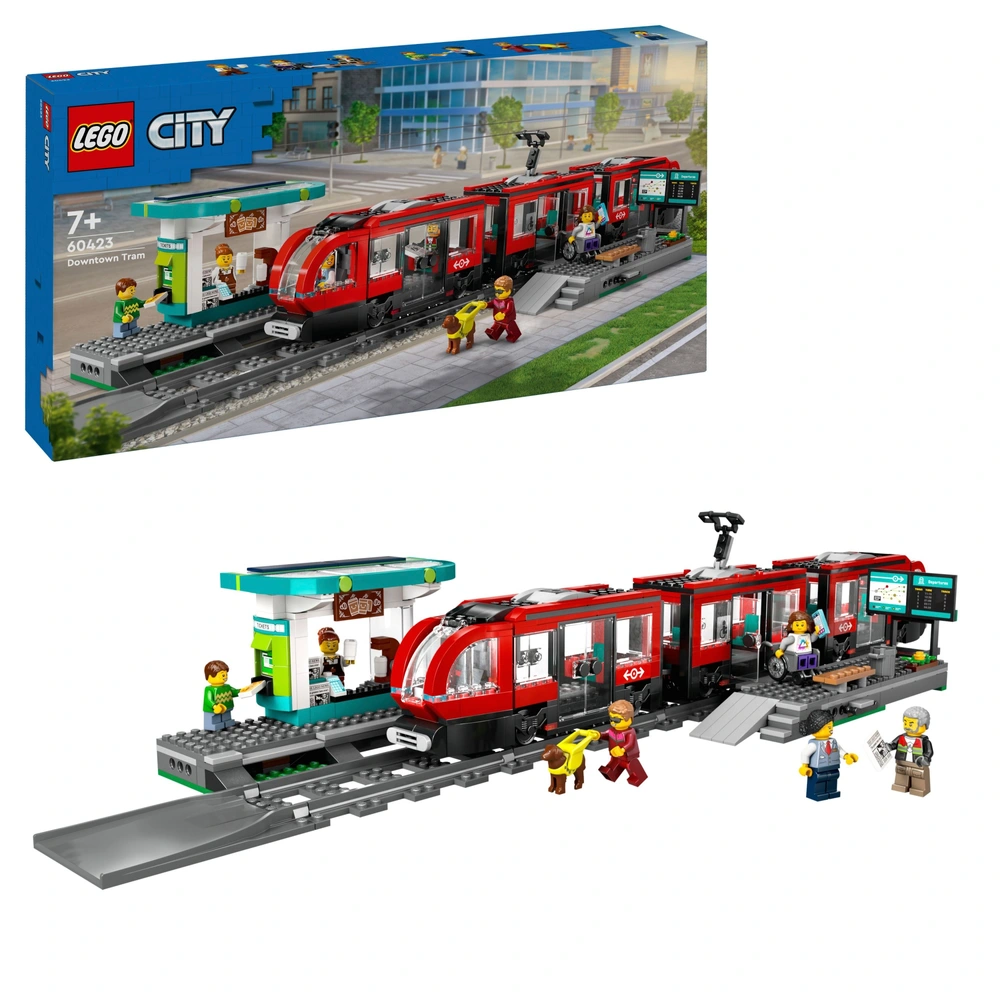 LEGO City 60423 Downtown Streetcar and Station Set Smyths Toys
