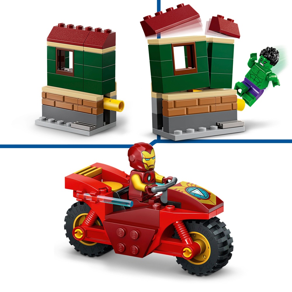 LEGO Marvel Super Heroes 76287 Iron Man mit Bike und der Hulk | Smyths ...