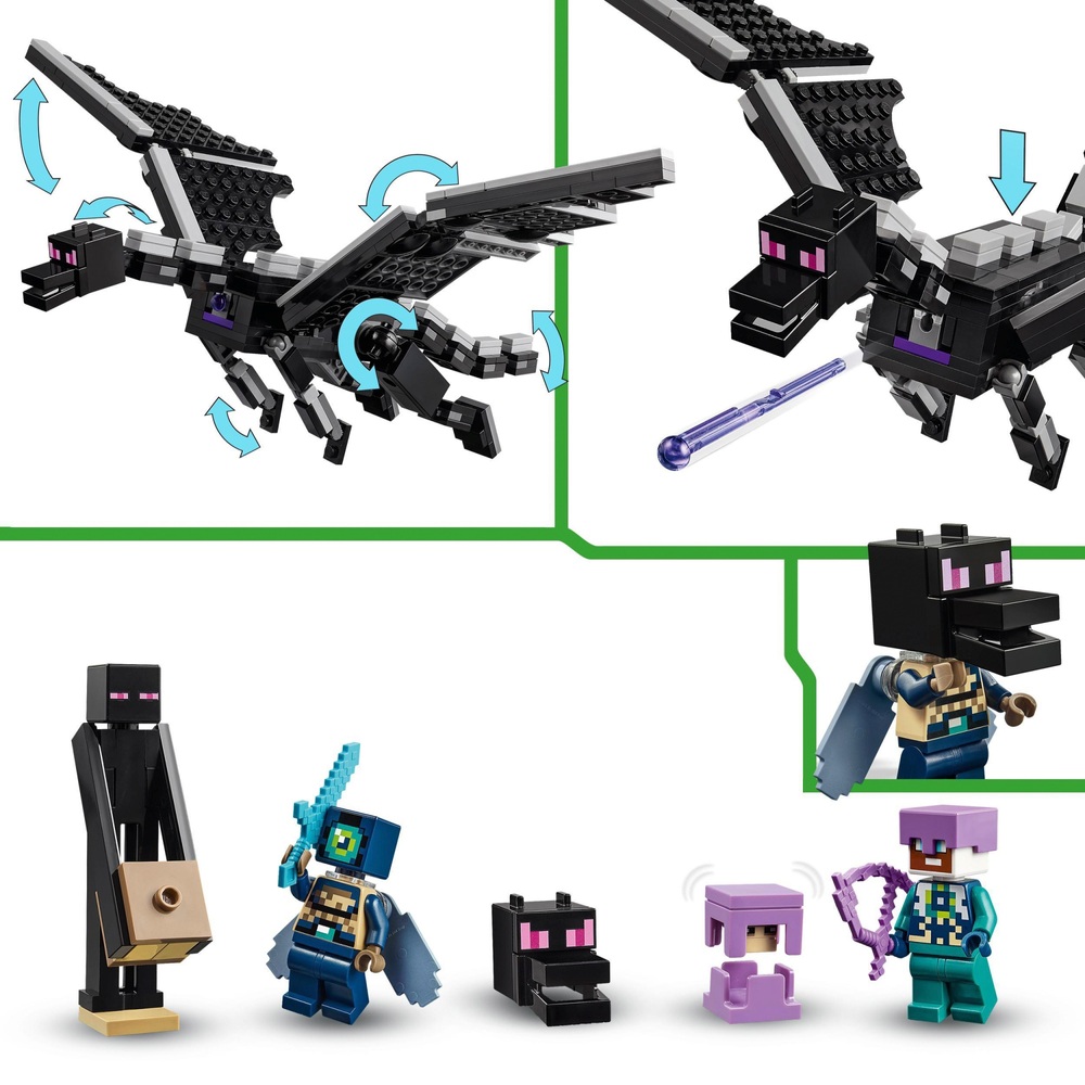 LEGO Minecraft 21264 The Ender Dragon and End Ship Set | Smyths Toys UK