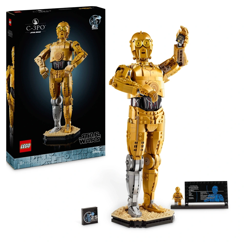 LEGO Star Wars 75398 C-3PO 25th Anniversary Model Set for Adults