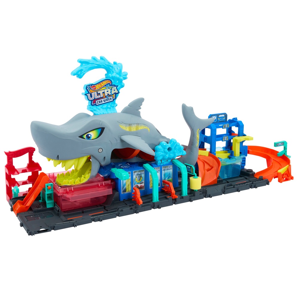 Hot Wheels City Let's Race Ultra Shark Car Wash Playset | Smyths Toys UK