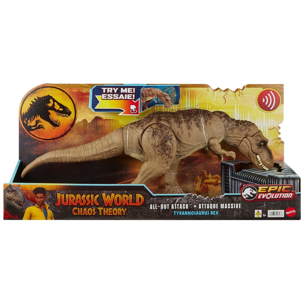 Jurassic World Chaos Theory All Out Attack T-Rex Action Figure | Smyths ...