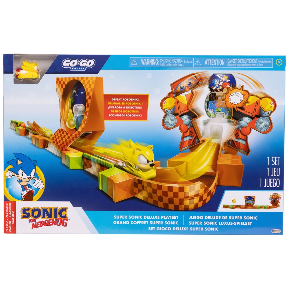 Sonic the Hedgehog Go-Go Racers Super Sonic Deluxe Playset | Smyths Toys UK