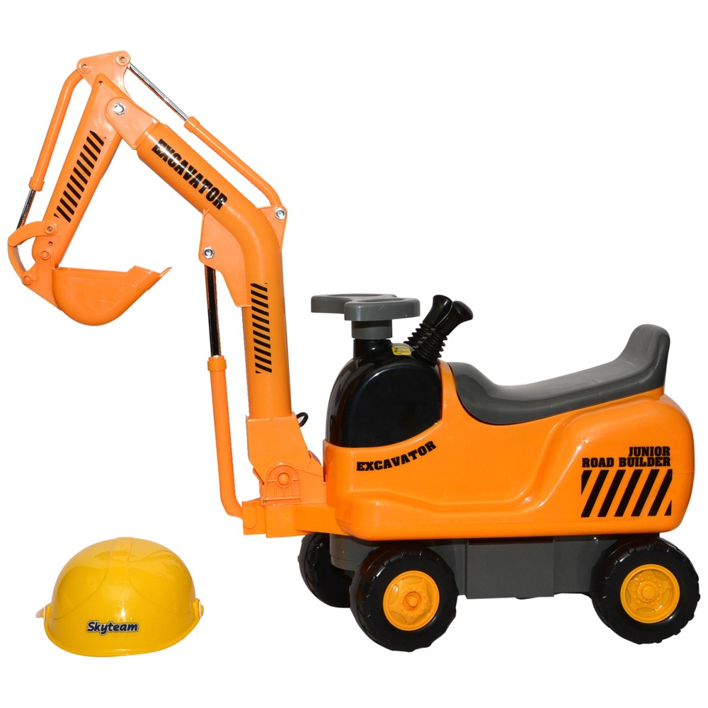 Micro Excavator Ride On And Hard Hat 