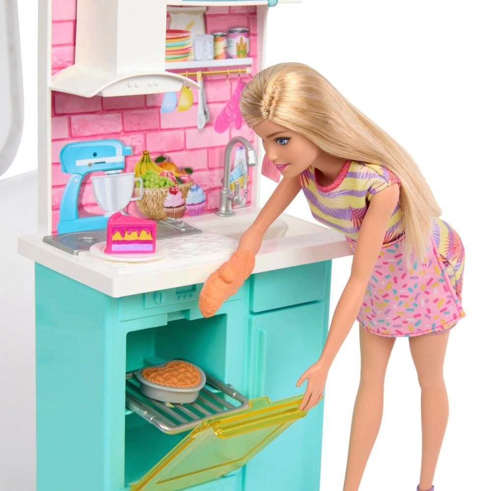 Barbie Celebration Fun Baking Kitchen Playset Smyths Toys UK
