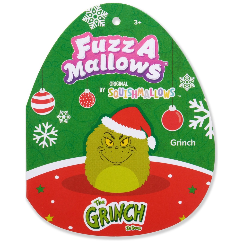 Original Squishmallows Fuzz-A-Mallows Plush Dr. Seuss Santa Hat Grinch ...