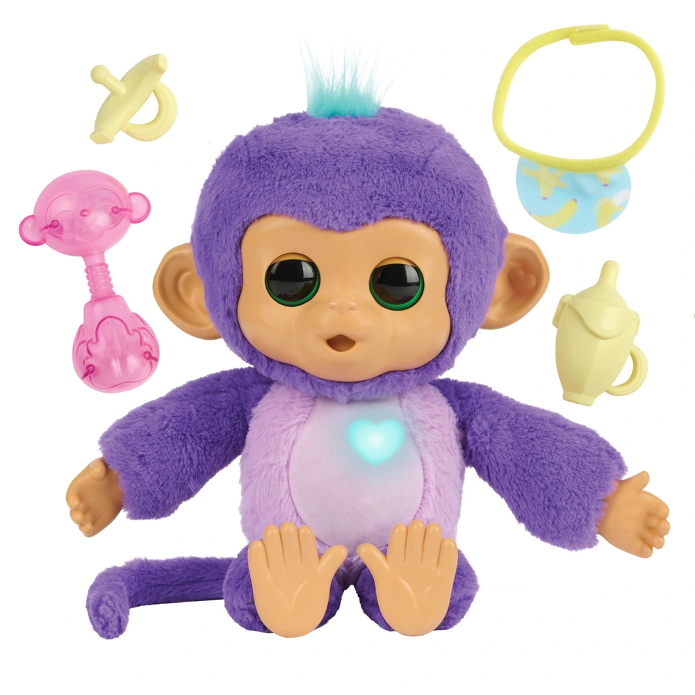 Fingerlings Care 'n' Cuddles Monkey Plush Pet Sunny Smyths Toys UK