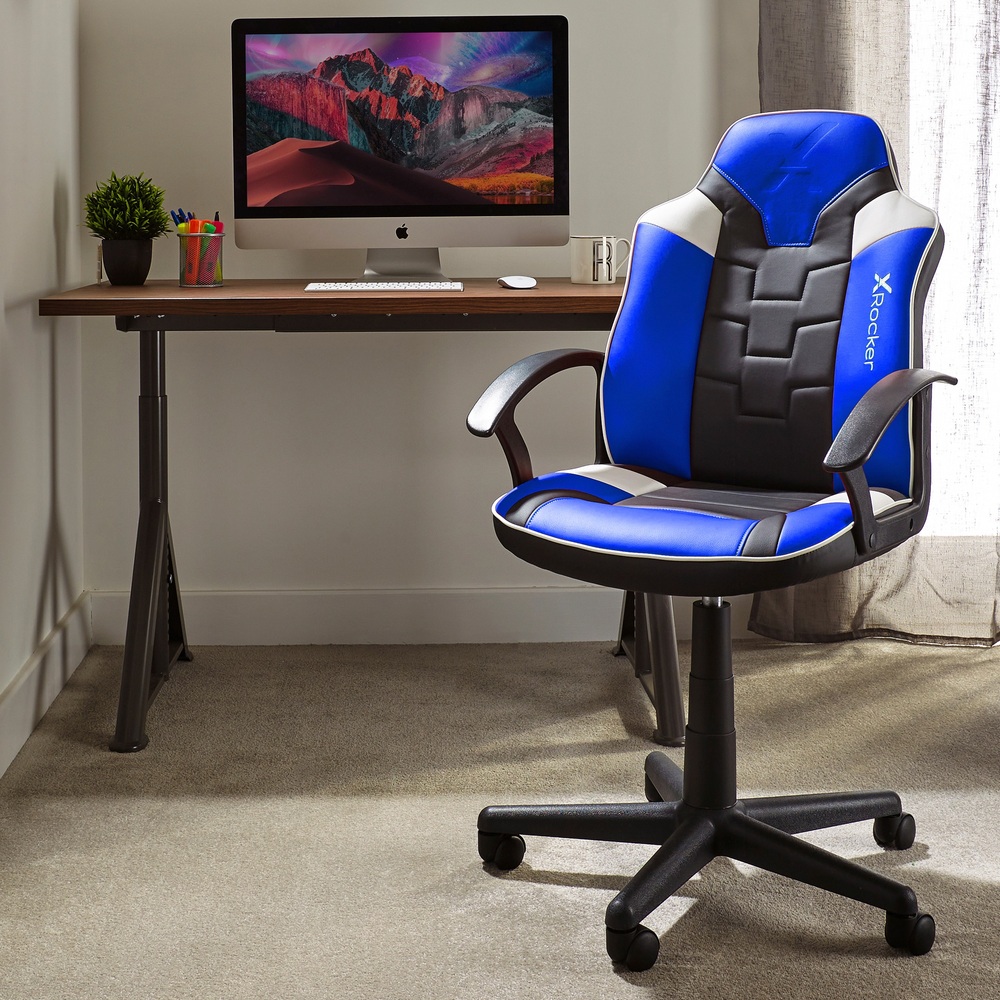 X Rocker Apollo eSports MidBack Office Gaming Chair Blue Smyths