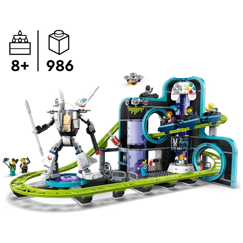 LEGO City 60421 Robot World Roller-Coaster Park Set | Smyths Toys UK