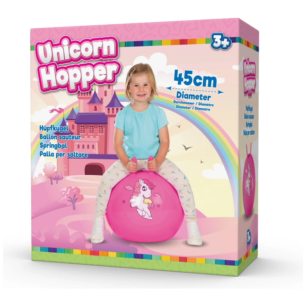 Hüpfball Einhorn pink 45 cm
