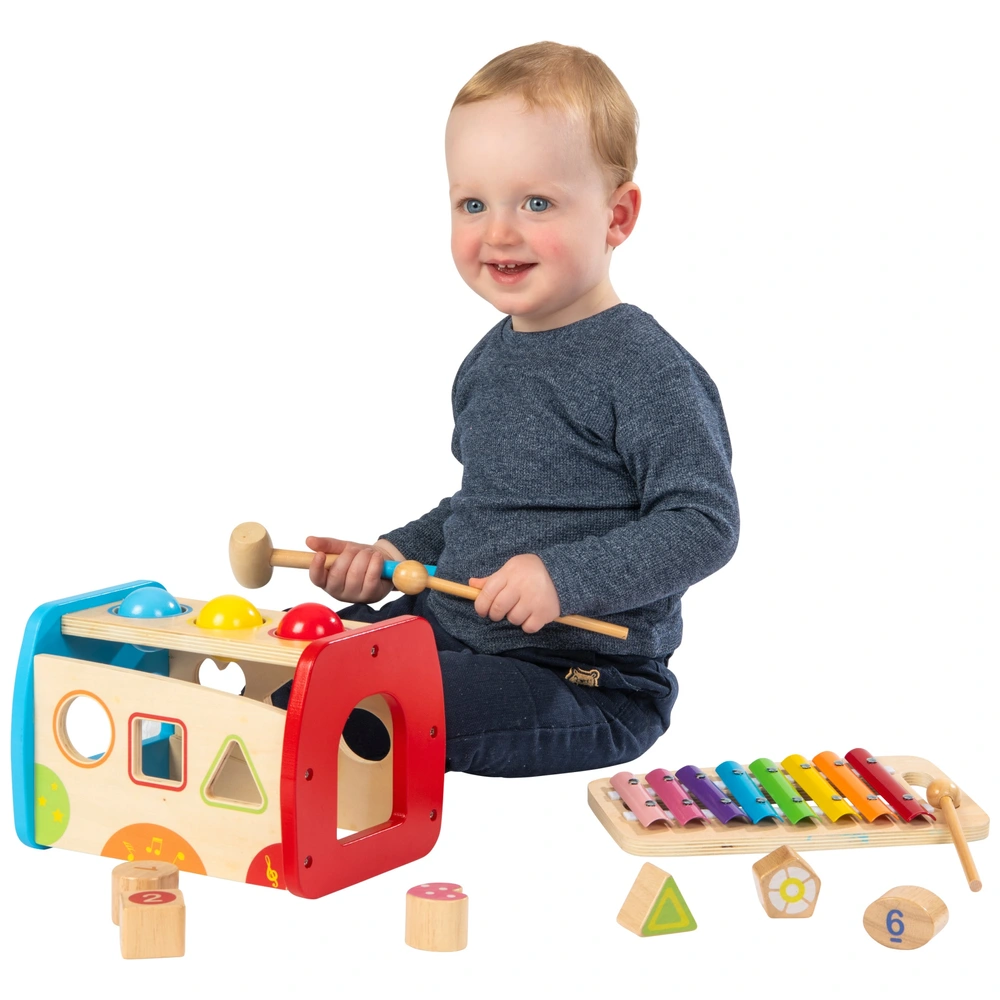 Squirrel Play Wooden Hammer Ball and Xylophone Set Smyths Toys