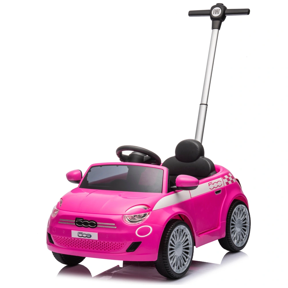Fiat 500e Car Push-Along Ride On with UV Sun Canopy Pink Smyths