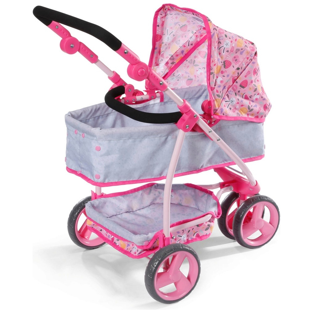 BABY born Deluxe Puppenwagen zusammenklappbarer Kombi-Kinderwagen rosa ...