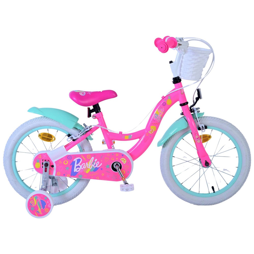 16 Inch Barbie Bike with Basket Pink | Smyths Toys UK