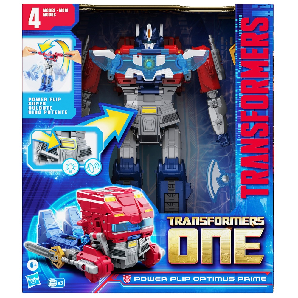 Transformers One Action Figure Power Flip Optimus Prime Orion Pax 11.4cm Smyths Toys UK