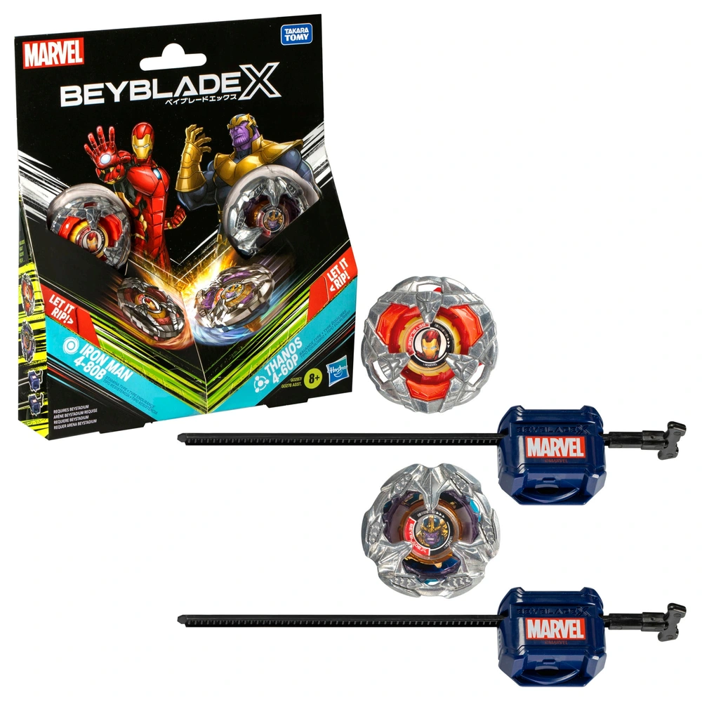 Beyblade X en Marvel Iron Man 4-80B vs. Thanos 4-60B | Smyths Toys