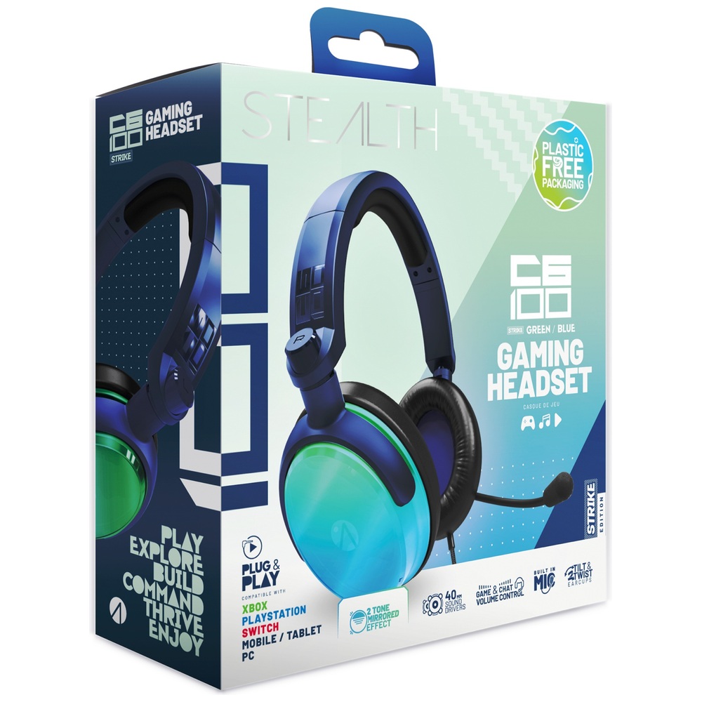 Stealth C6-100 Multi-Format Gaming Headset - Green & Blue | Smyths Toys UK