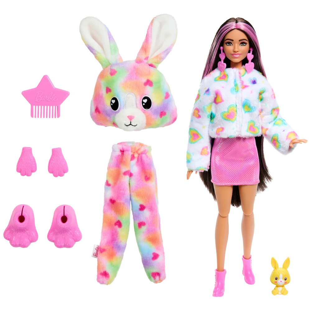 Barbie Cutie Reveal Colour Dream Doll with Bunny Plush Costume and 10 ...