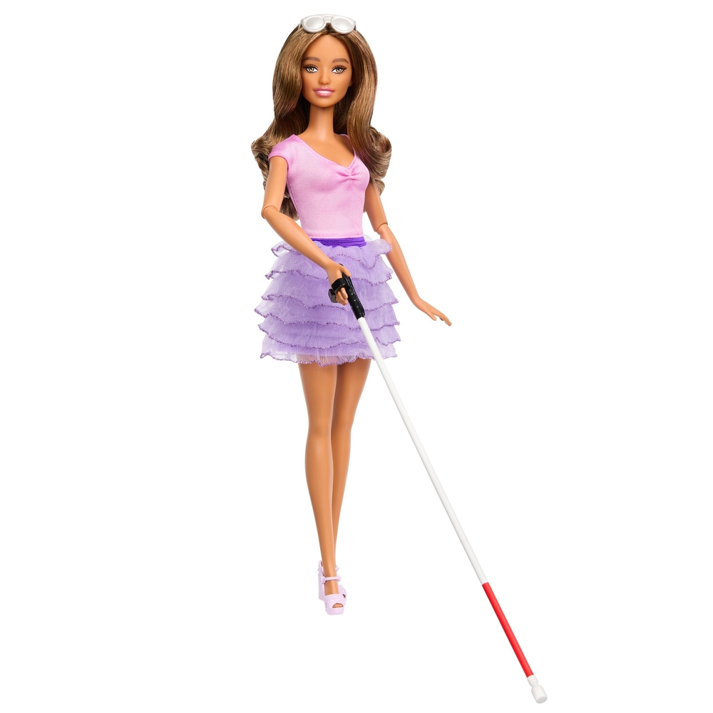 Barbie Fashionista Doll 228 with Brown Hair, Cane and Sunglasses | Smyths  Toys UK