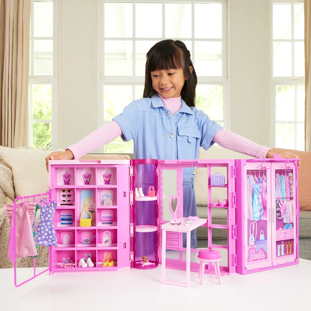 barbie traumkleiderschrank mit puppe | smyths toys schweiz