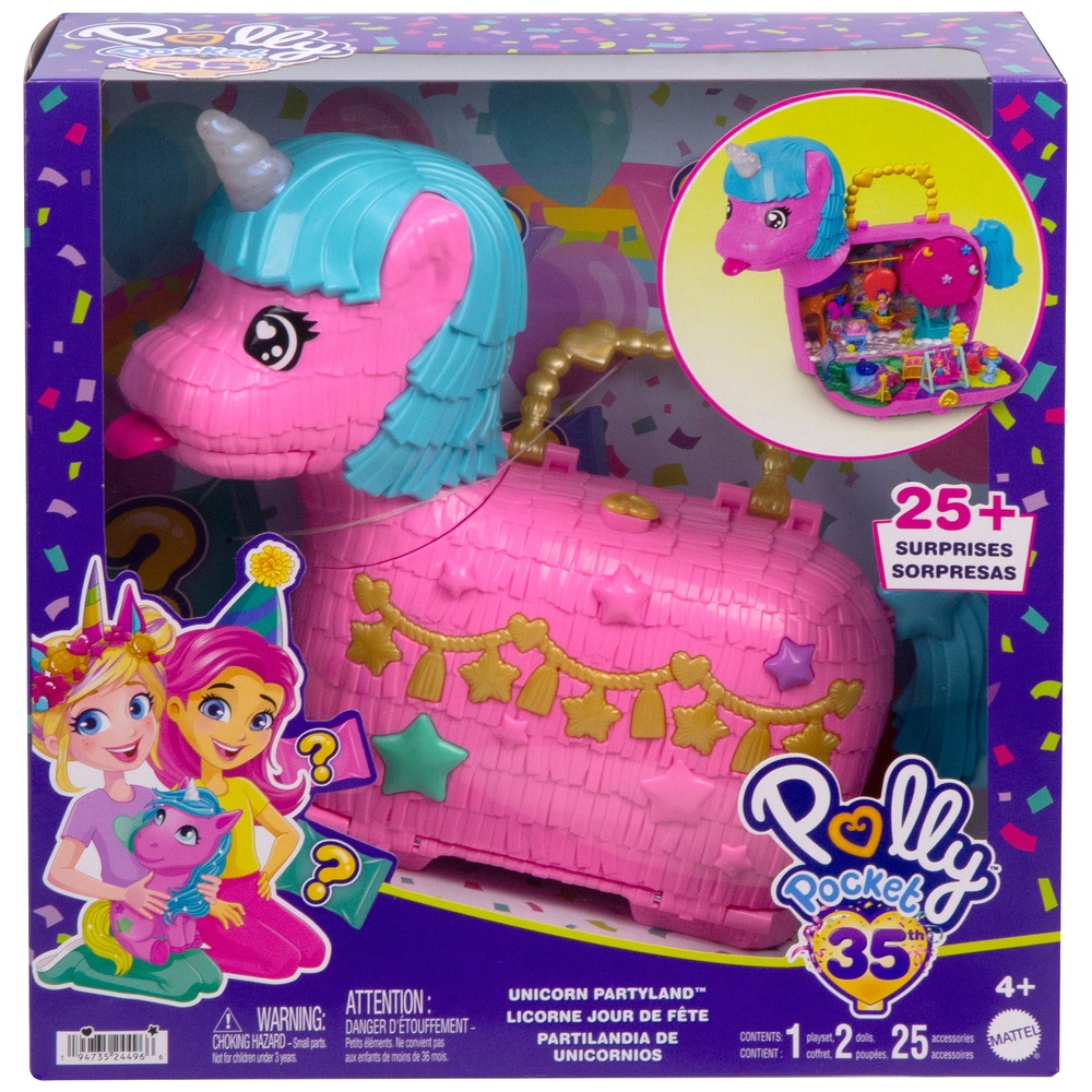 Polly Pocket Unicorn Partyland Compact Playset | Smyths Toys UK