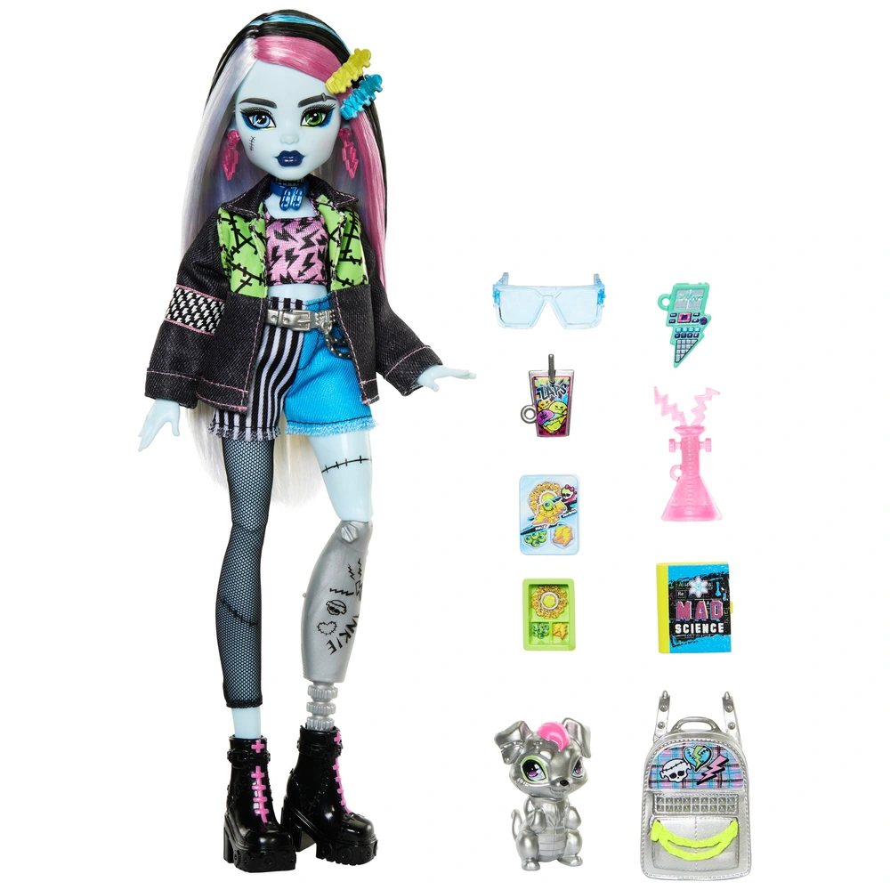 Accessoires Poupée Monster High Monster High Poupée Frankie Stein Avec Animal  De Compagnie Et, image size:1000x1000