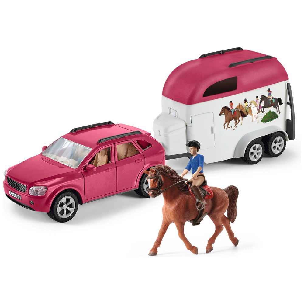 schleich Horse Club 72223 Horse Adventures with Car and Trailer Playset ...