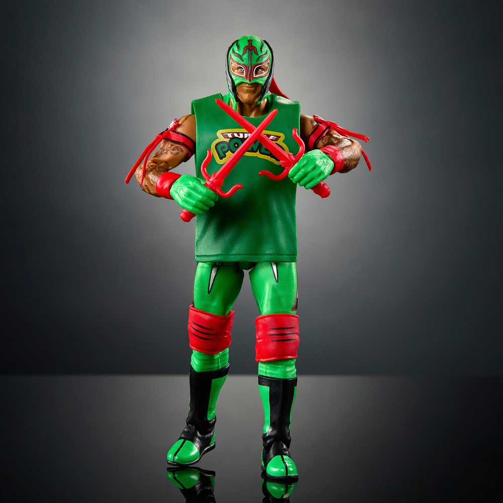 WWE x Teenage Mutant Ninja Turtles Elite Collection Rey Mysterio Action