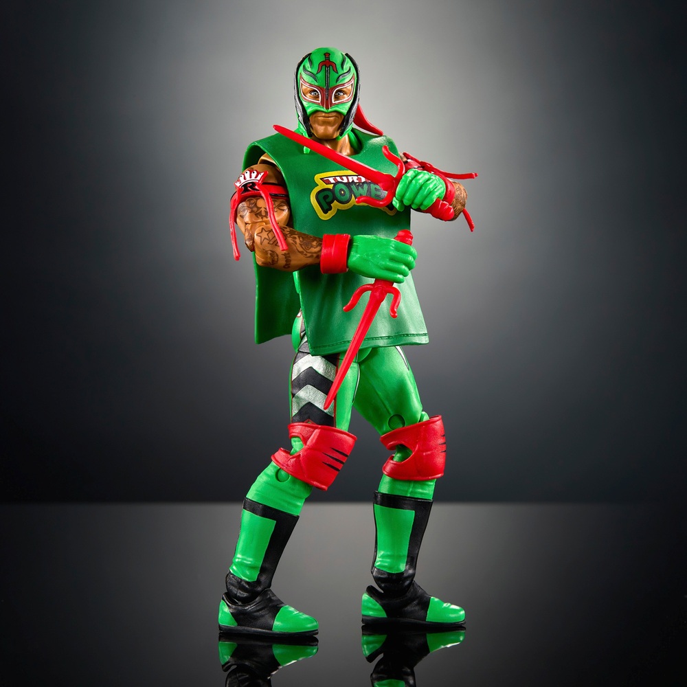 WWE x Teenage Mutant Ninja Turtles Elite Collection Rey Mysterio Action ...