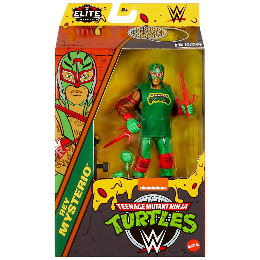 WWE x Teenage Mutant Ninja Turtles Elite Collection Rey Mysterio Action