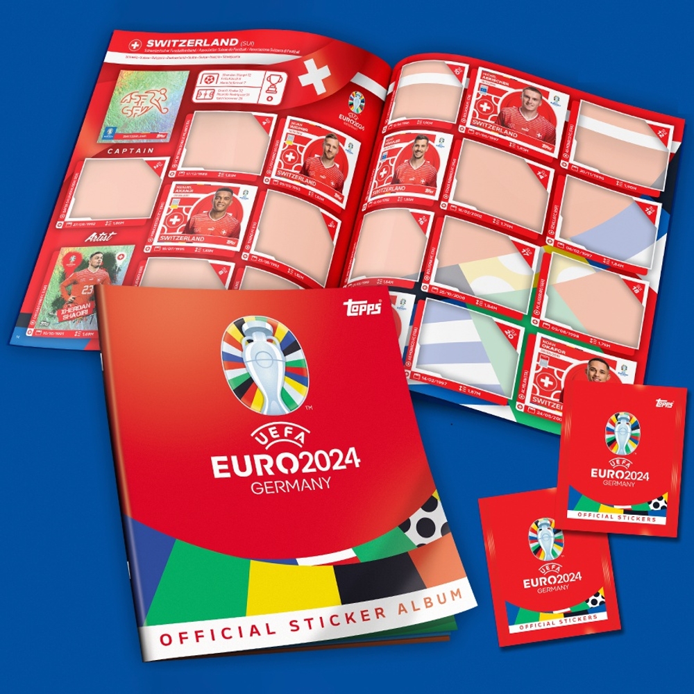 Topps Euro 2024 Offizielles StarterPack mit Album und 4 Sticker