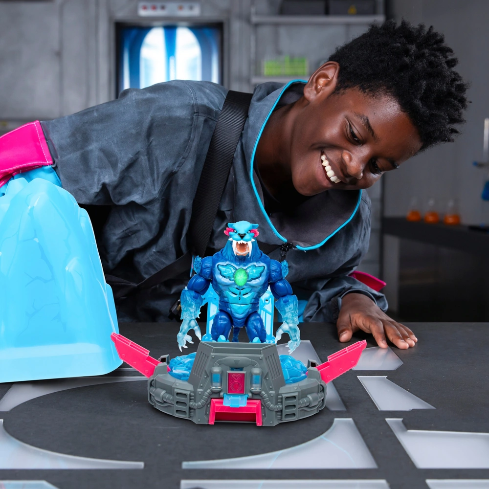 MrBeast Lab Melt The Ice to Release A Beast with The Cryo Lab Collector Figure, 7inch/18cm Figure with 30+ Lights, Sounds and Reactions, Includes 2 Weapons, 2 Big Cat Figures to MrBeast Lab Melt The Ice to Release A Beast with The Cryo Lab Collector Figure, 7inch/18cm Figure with 30+ Lights, Sounds and Reactions, Includes 2 Weapons, 2 Big Cat Figures to