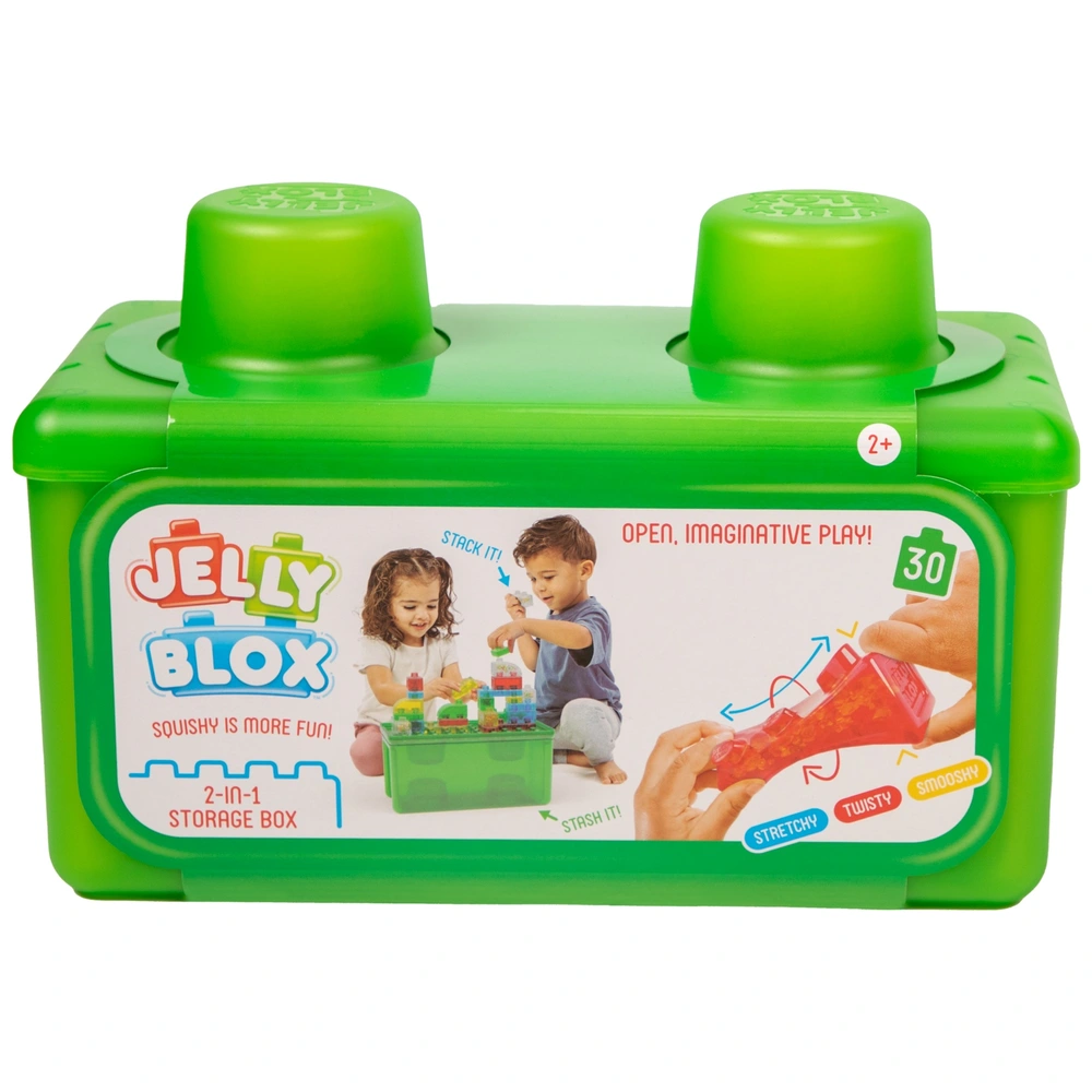 JELLY BLOX 2-in-1 ストレージボックス 30パーツ Jelly Blox Stash 'N Stack 2-in-1 Storage Set - 30 Pieces